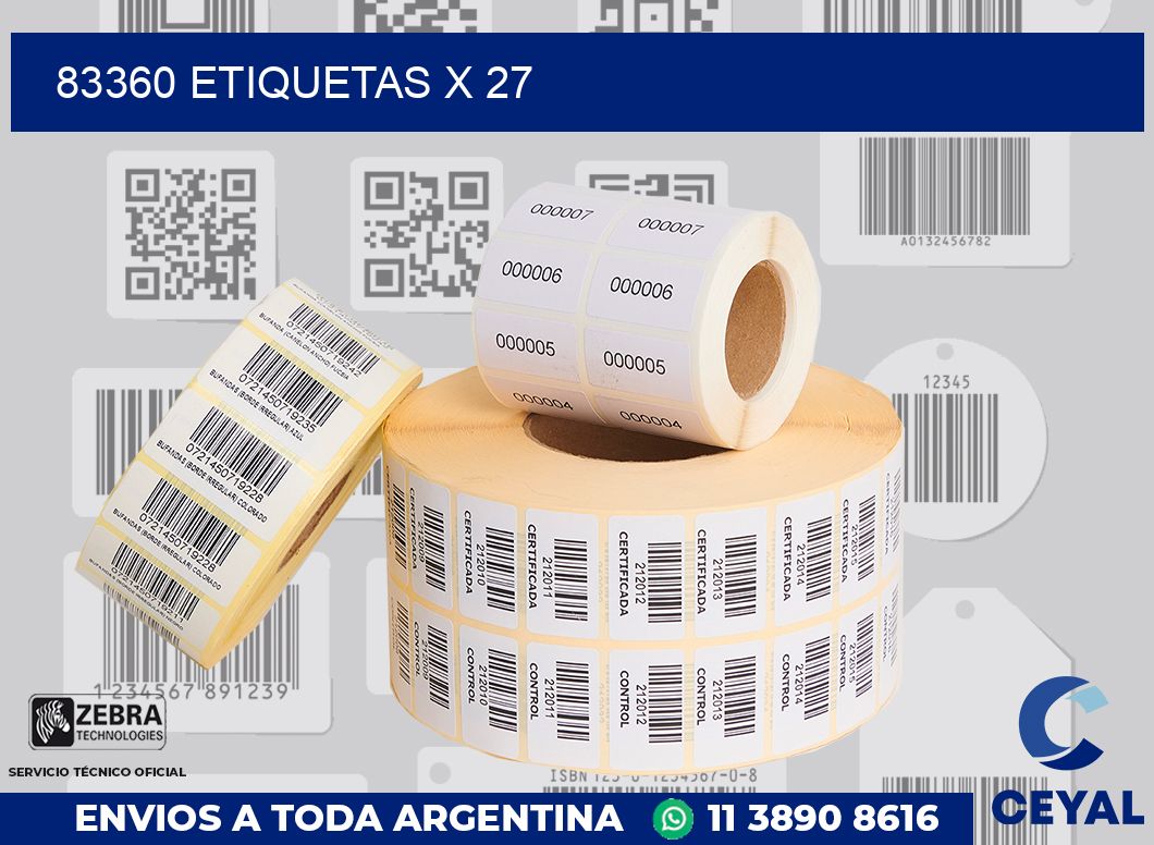 83360 Etiquetas x 27