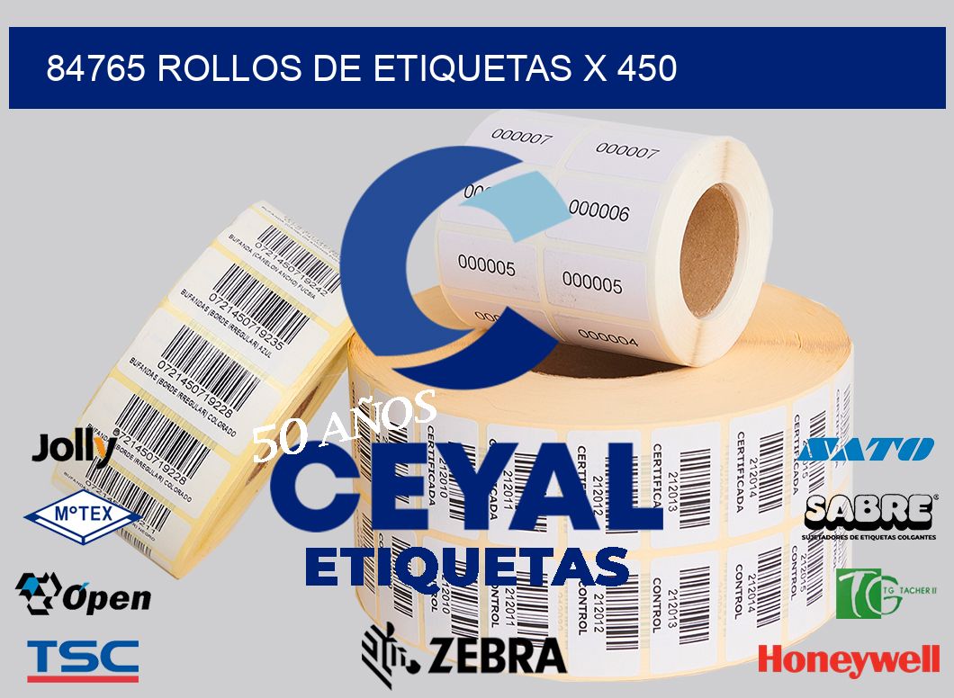 84765 rollos de etiquetas x 450