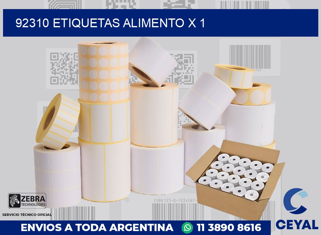 92310 etiquetas alimento x 1