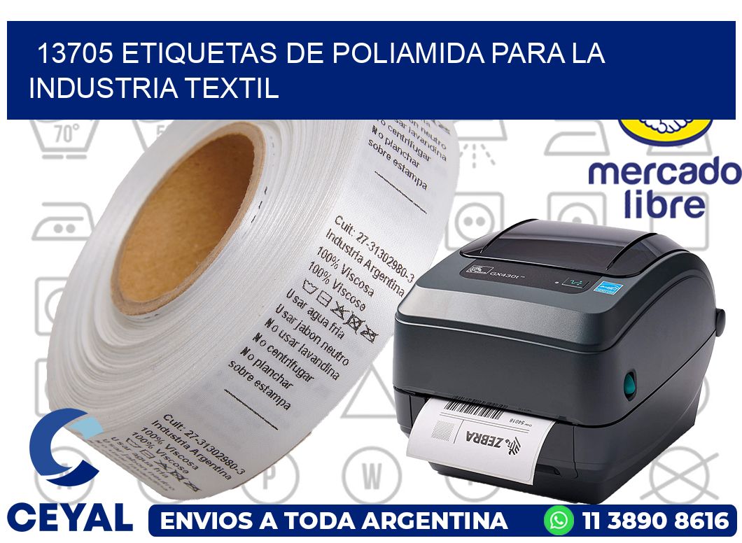 13705 ETIQUETAS DE POLIAMIDA PARA LA INDUSTRIA TEXTIL