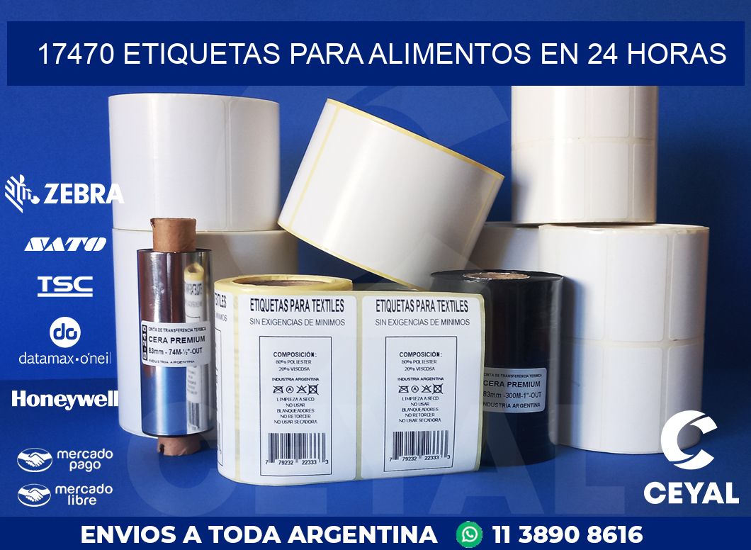 17470 ETIQUETAS PARA ALIMENTOS EN 24 HORAS