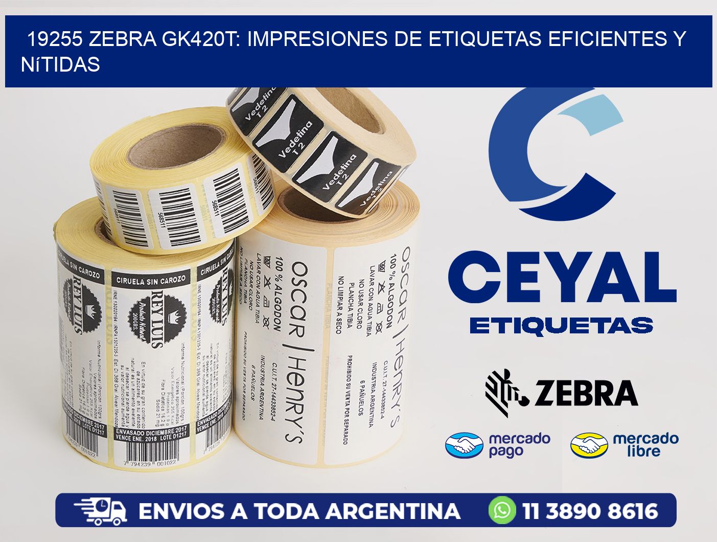 19255 Zebra GK420T: Impresiones de Etiquetas Eficientes y Nítidas