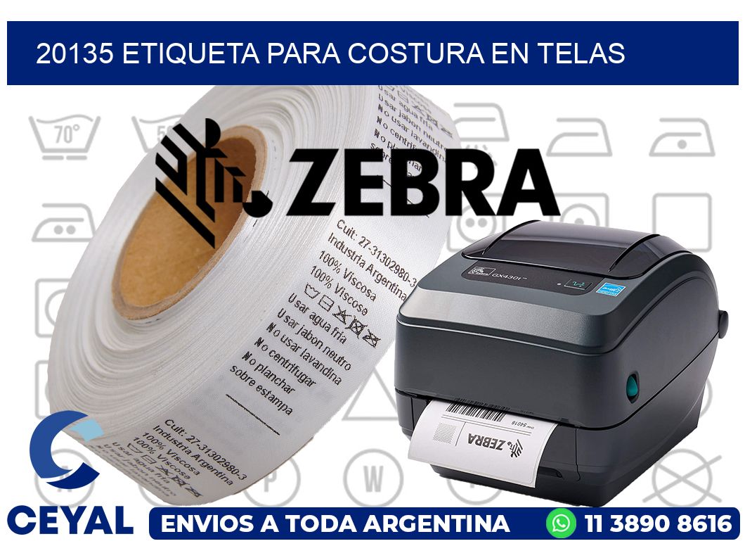 20135 ETIQUETA PARA COSTURA EN TELAS