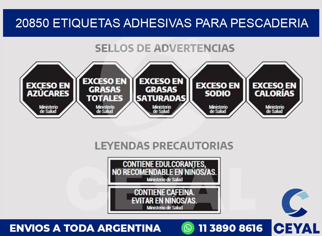 20850 ETIQUETAS ADHESIVAS PARA PESCADERIA