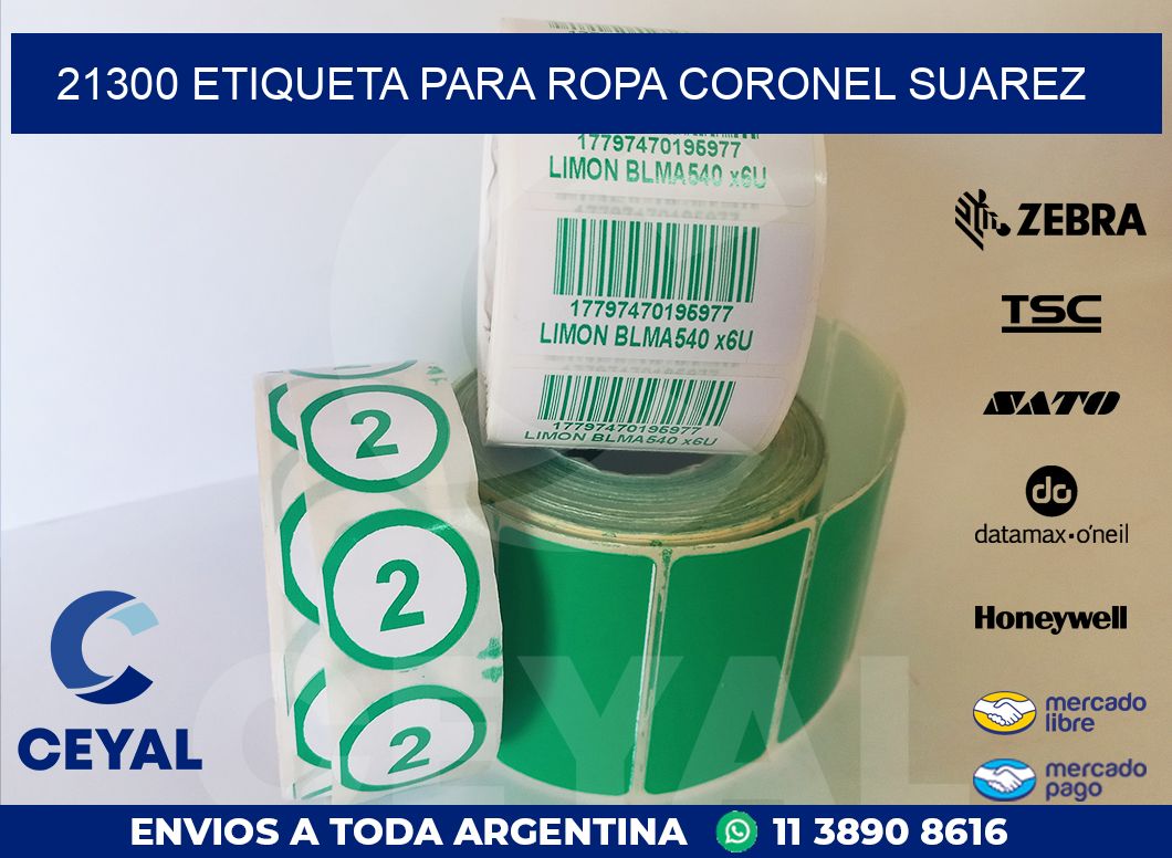 21300 ETIQUETA PARA ROPA CORONEL SUAREZ