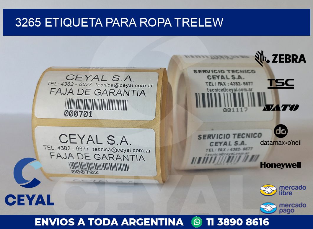 3265 ETIQUETA PARA ROPA TRELEW