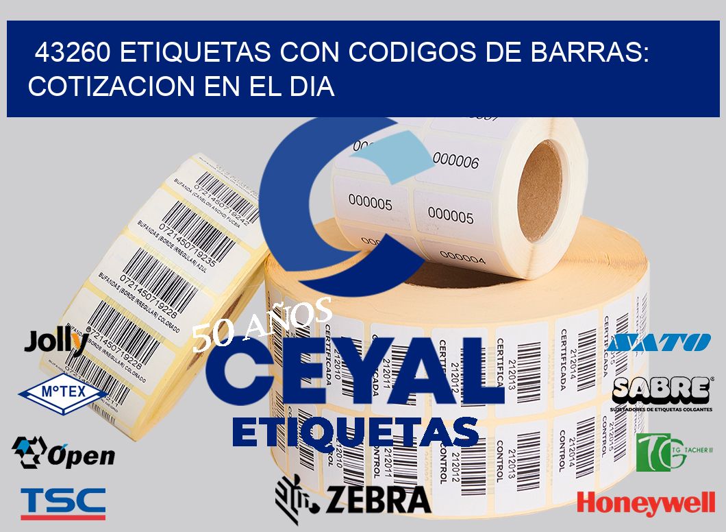 43260 ETIQUETAS CON CODIGOS DE BARRAS: COTIZACION EN EL DIA