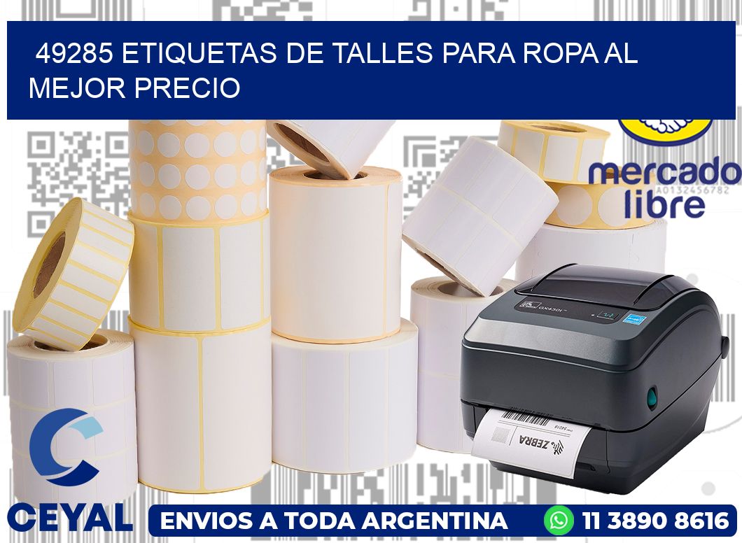 49285 ETIQUETAS DE TALLES PARA ROPA AL MEJOR PRECIO