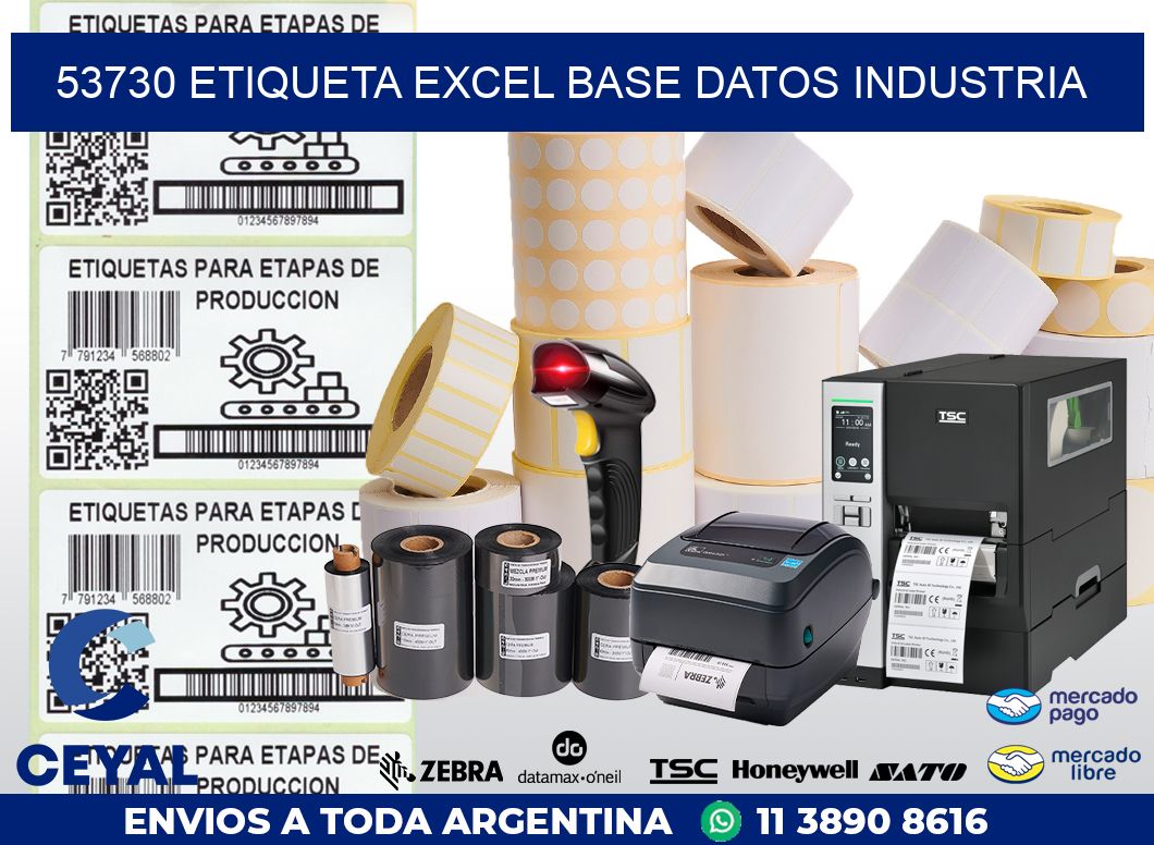 53730 etiqueta excel base datos industria