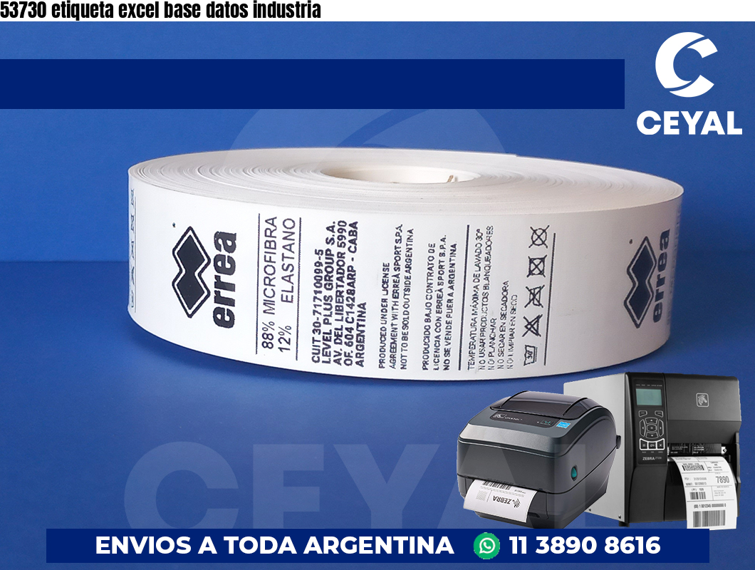 53730 etiqueta excel base datos industria