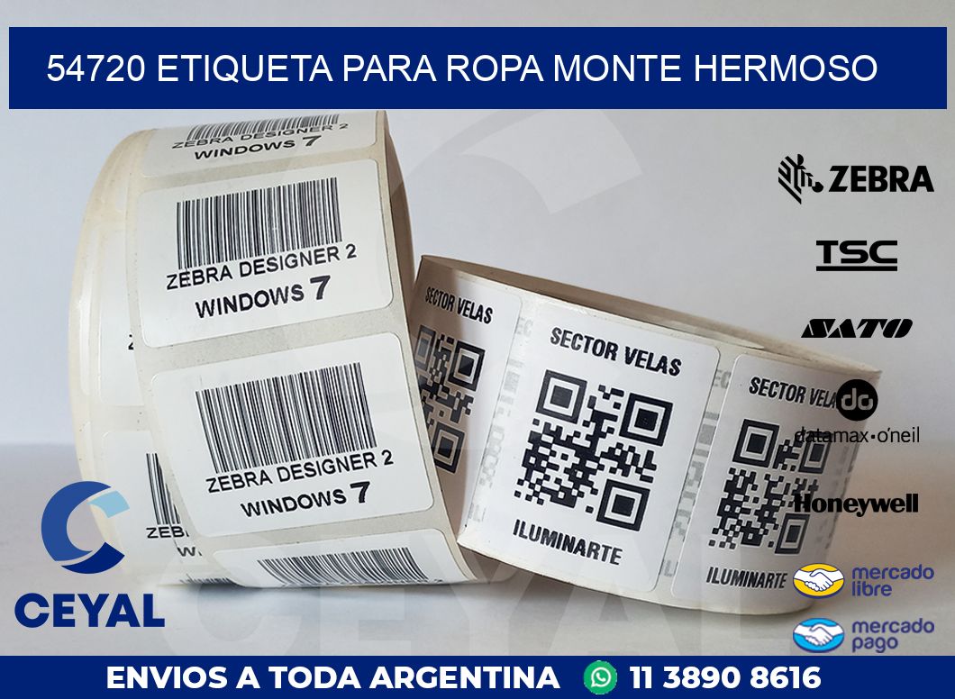 54720 ETIQUETA PARA ROPA MONTE HERMOSO