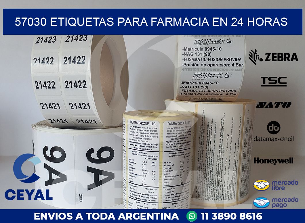 57030 ETIQUETAS PARA FARMACIA EN 24 HORAS