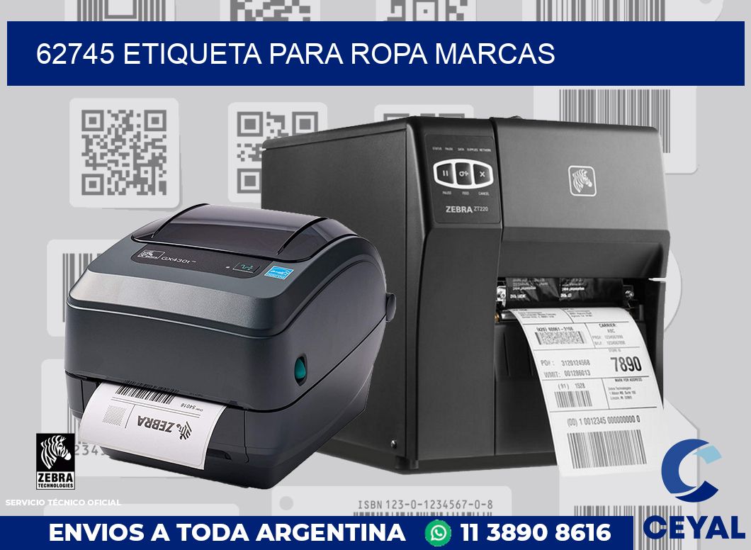 62745 ETIQUETA PARA ROPA MARCAS