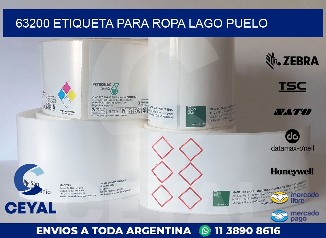 63200 ETIQUETA PARA ROPA LAGO PUELO