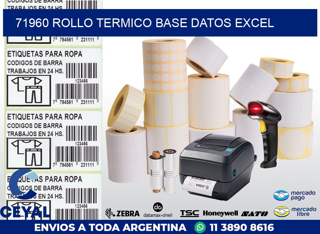 71960 rollo termico base datos excel