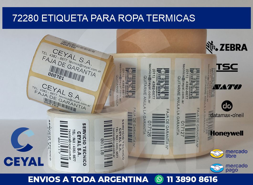 72280 ETIQUETA PARA ROPA TERMICAS