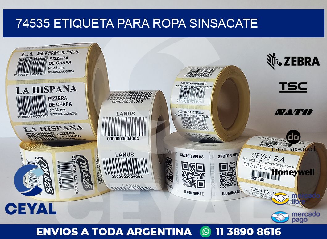 74535 ETIQUETA PARA ROPA SINSACATE