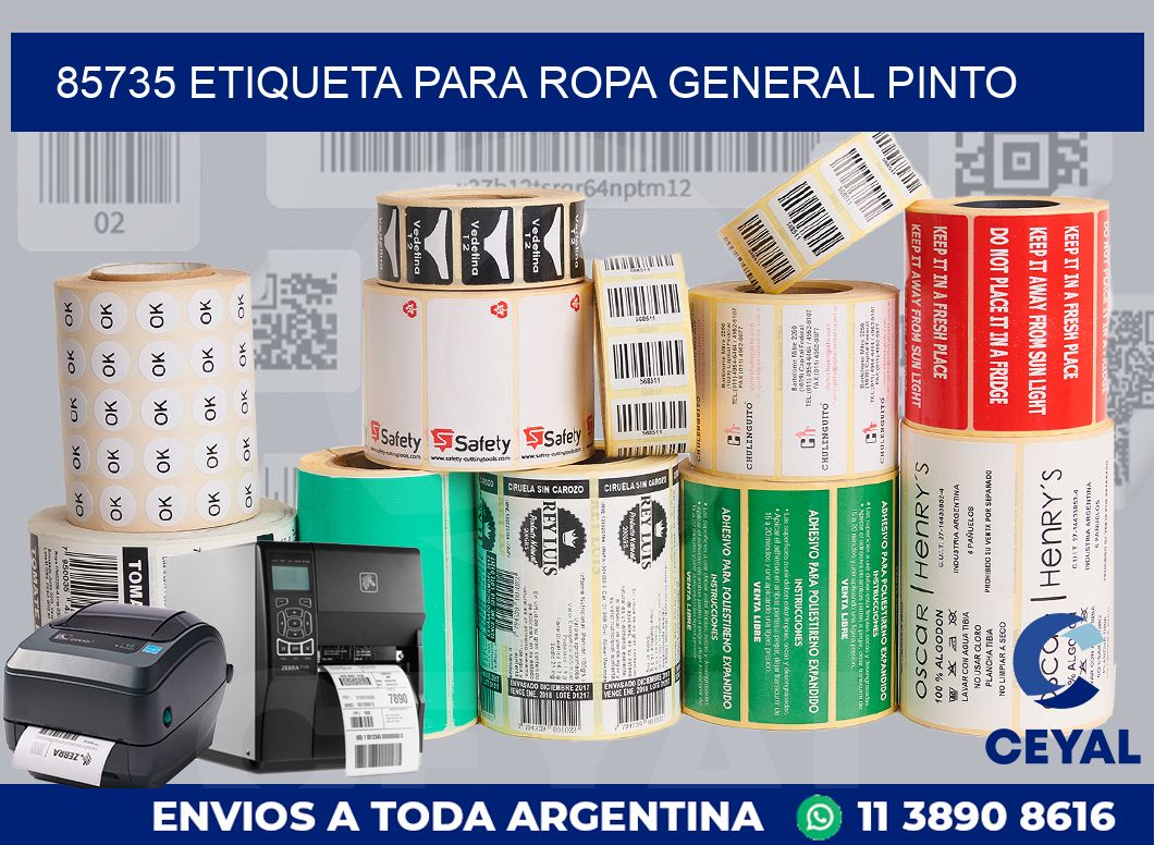 85735 ETIQUETA PARA ROPA GENERAL PINTO