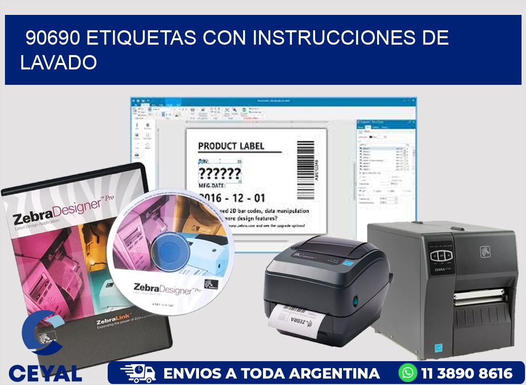 90690 ETIQUETAS CON INSTRUCCIONES DE LAVADO