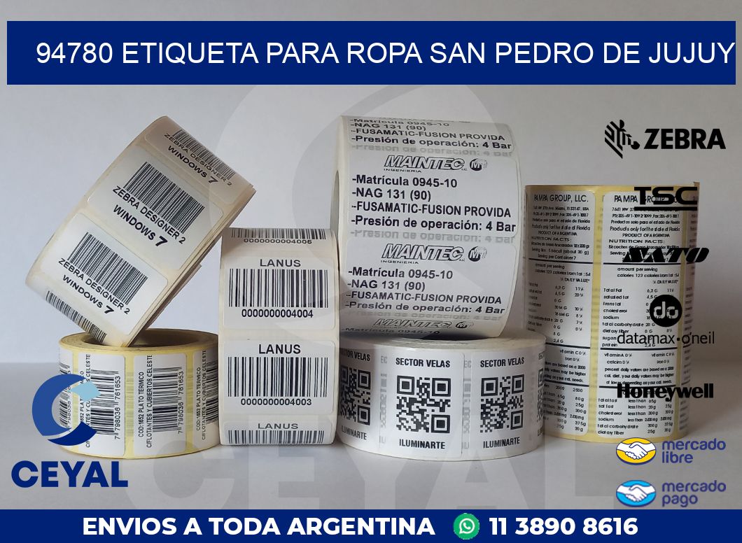 94780 ETIQUETA PARA ROPA SAN PEDRO DE JUJUY