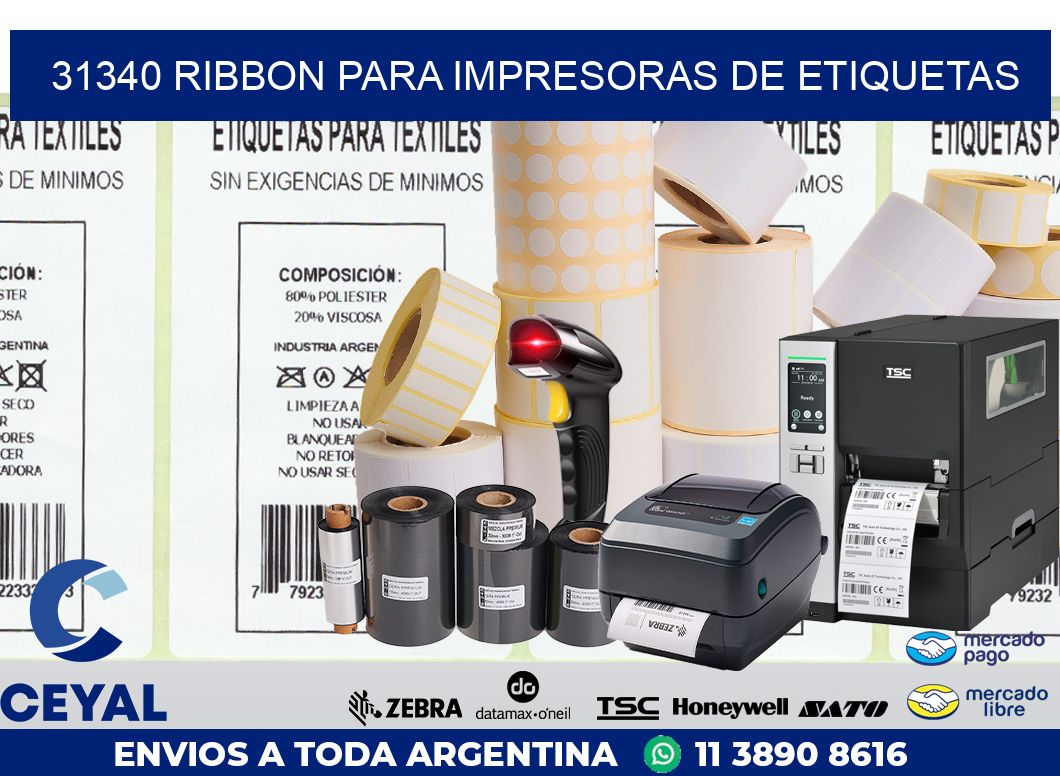 31340 RIBBON PARA IMPRESORAS DE ETIQUETAS