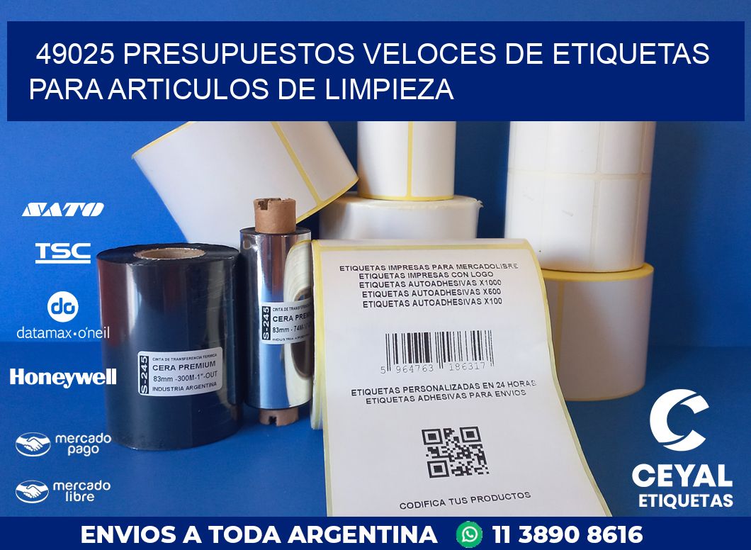 49025 PRESUPUESTOS VELOCES DE ETIQUETAS PARA ARTICULOS DE LIMPIEZA