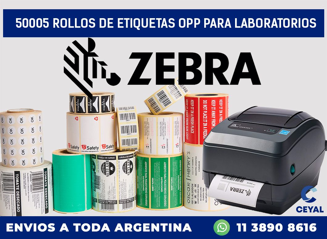 50005 ROLLOS DE ETIQUETAS OPP PARA LABORATORIOS