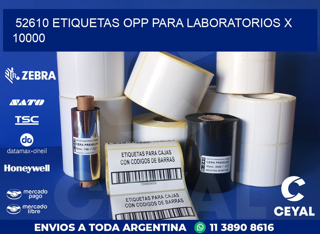 52610 ETIQUETAS OPP PARA LABORATORIOS X 10000