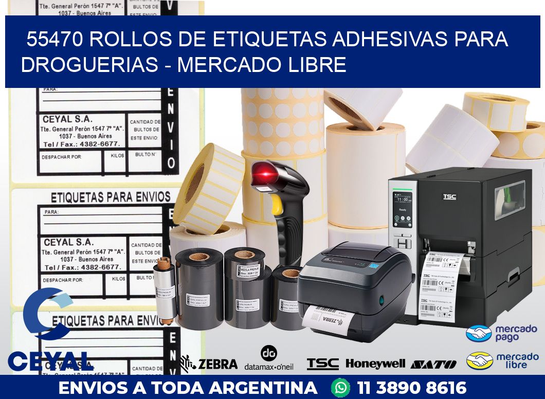 55470 ROLLOS DE ETIQUETAS ADHESIVAS PARA DROGUERIAS - MERCADO LIBRE