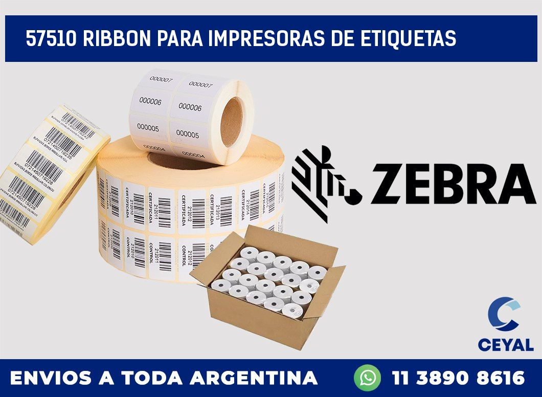 57510 RIBBON PARA IMPRESORAS DE ETIQUETAS