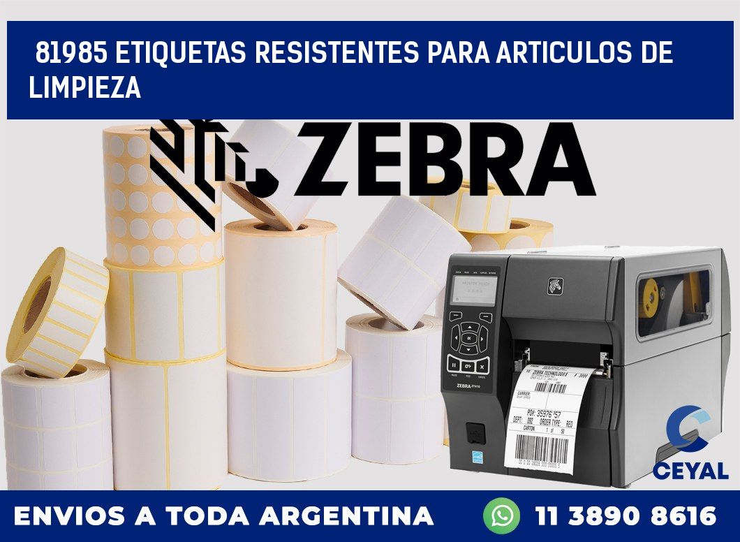 81985 ETIQUETAS RESISTENTES PARA ARTICULOS DE LIMPIEZA