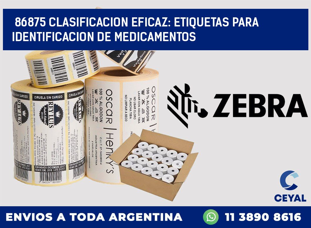 86875 CLASIFICACION EFICAZ: ETIQUETAS PARA IDENTIFICACION DE MEDICAMENTOS