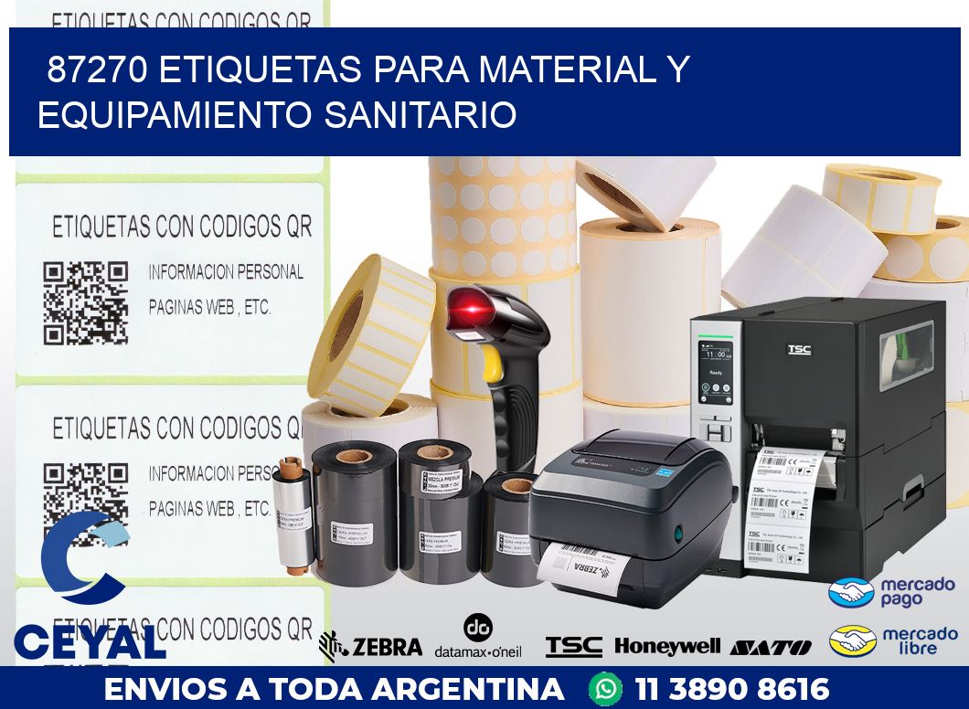 87270 ETIQUETAS PARA MATERIAL Y EQUIPAMIENTO SANITARIO