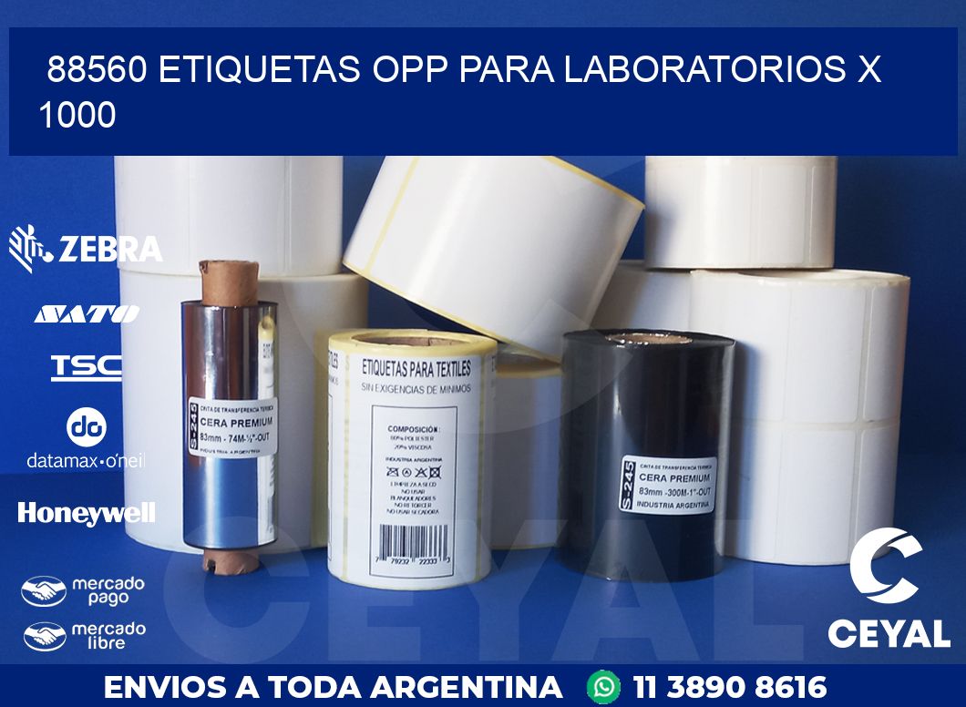 88560 ETIQUETAS OPP PARA LABORATORIOS X 1000