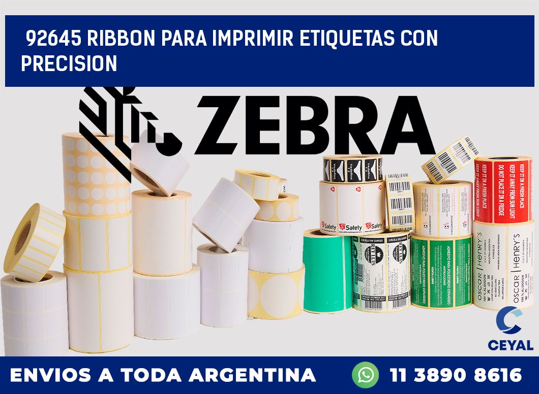 92645 RIBBON PARA IMPRIMIR ETIQUETAS CON PRECISION