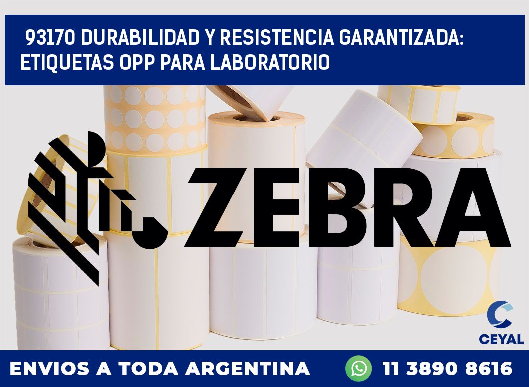 93170 DURABILIDAD Y RESISTENCIA GARANTIZADA: ETIQUETAS OPP PARA LABORATORIO