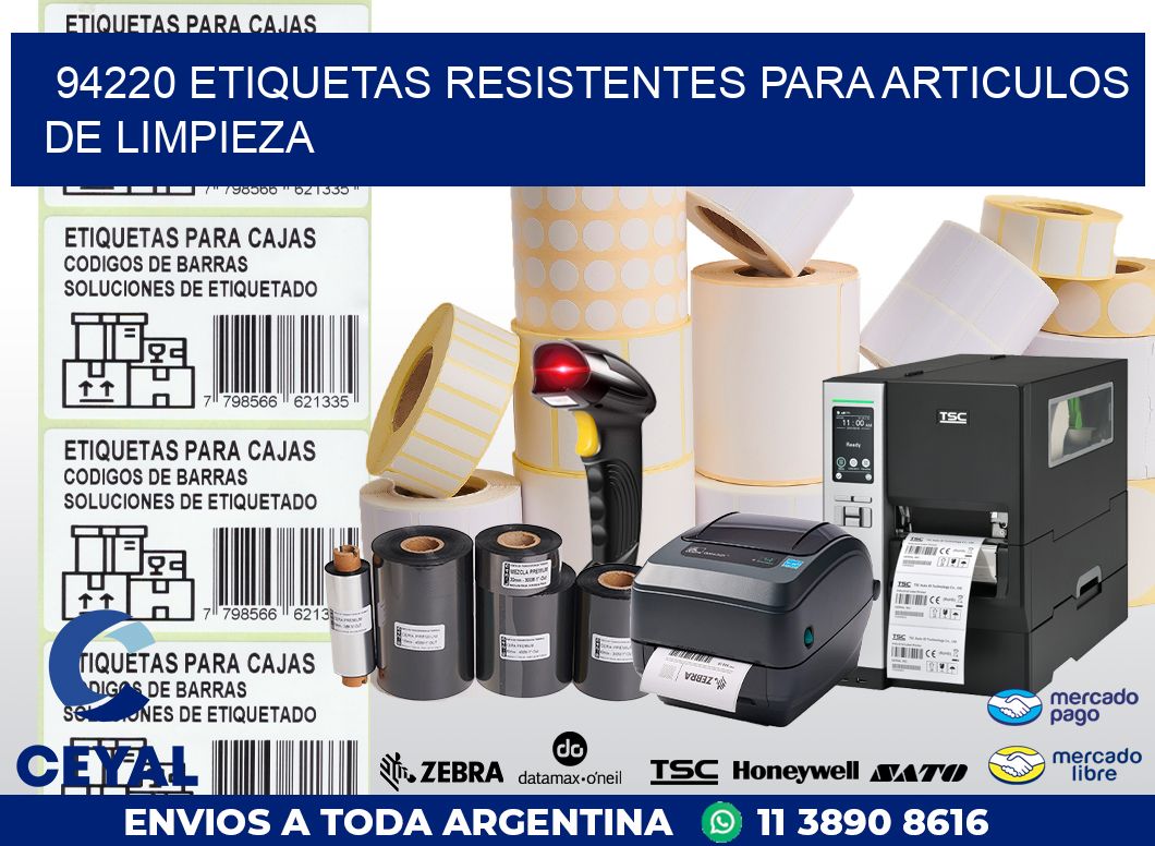 94220 ETIQUETAS RESISTENTES PARA ARTICULOS DE LIMPIEZA