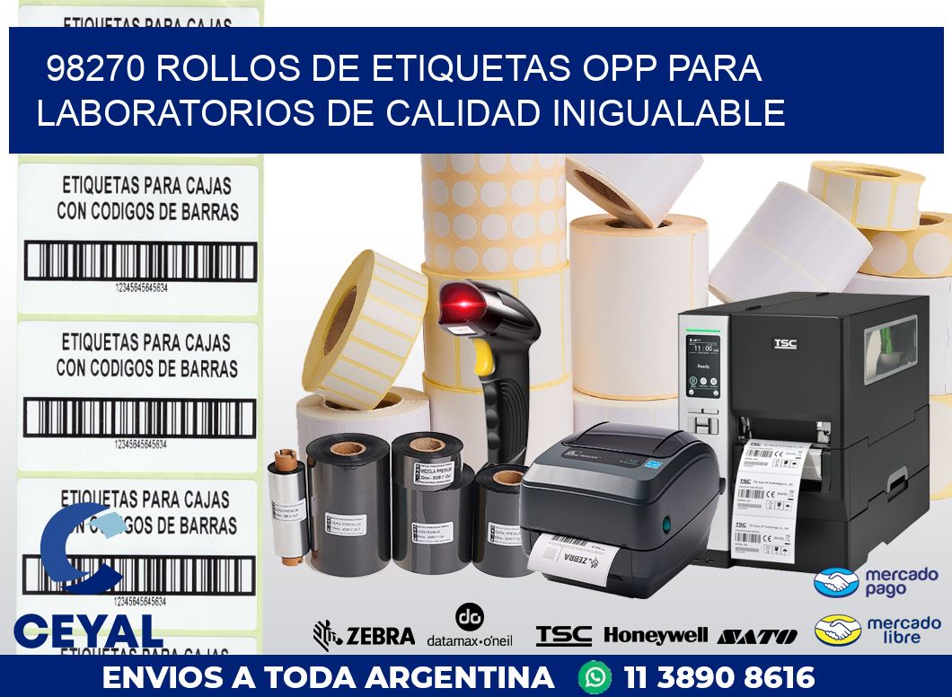 98270 ROLLOS DE ETIQUETAS OPP PARA LABORATORIOS DE CALIDAD INIGUALABLE