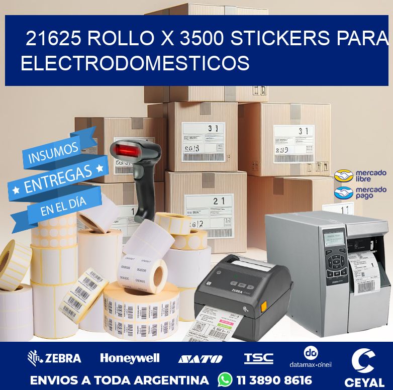 21625 ROLLO X 3500 STICKERS PARA ELECTRODOMESTICOS