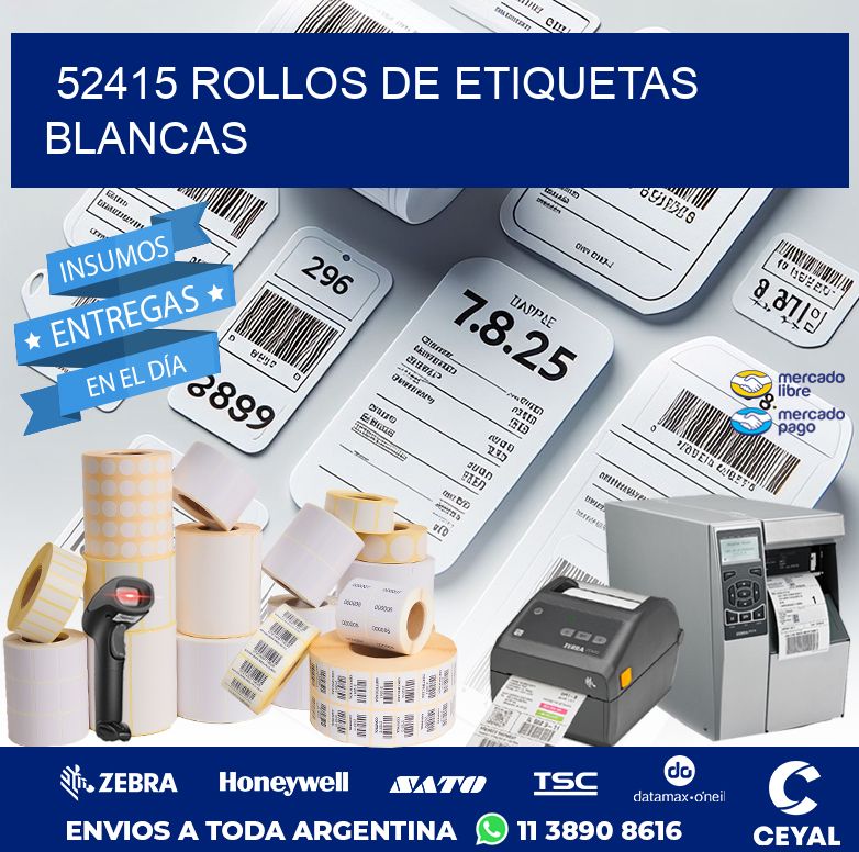 52415 ROLLOS DE ETIQUETAS BLANCAS