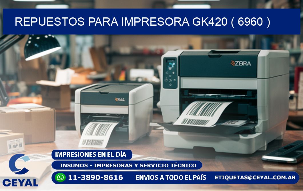 REPUESTOS PARA IMPRESORA GK420 ( 6960 )