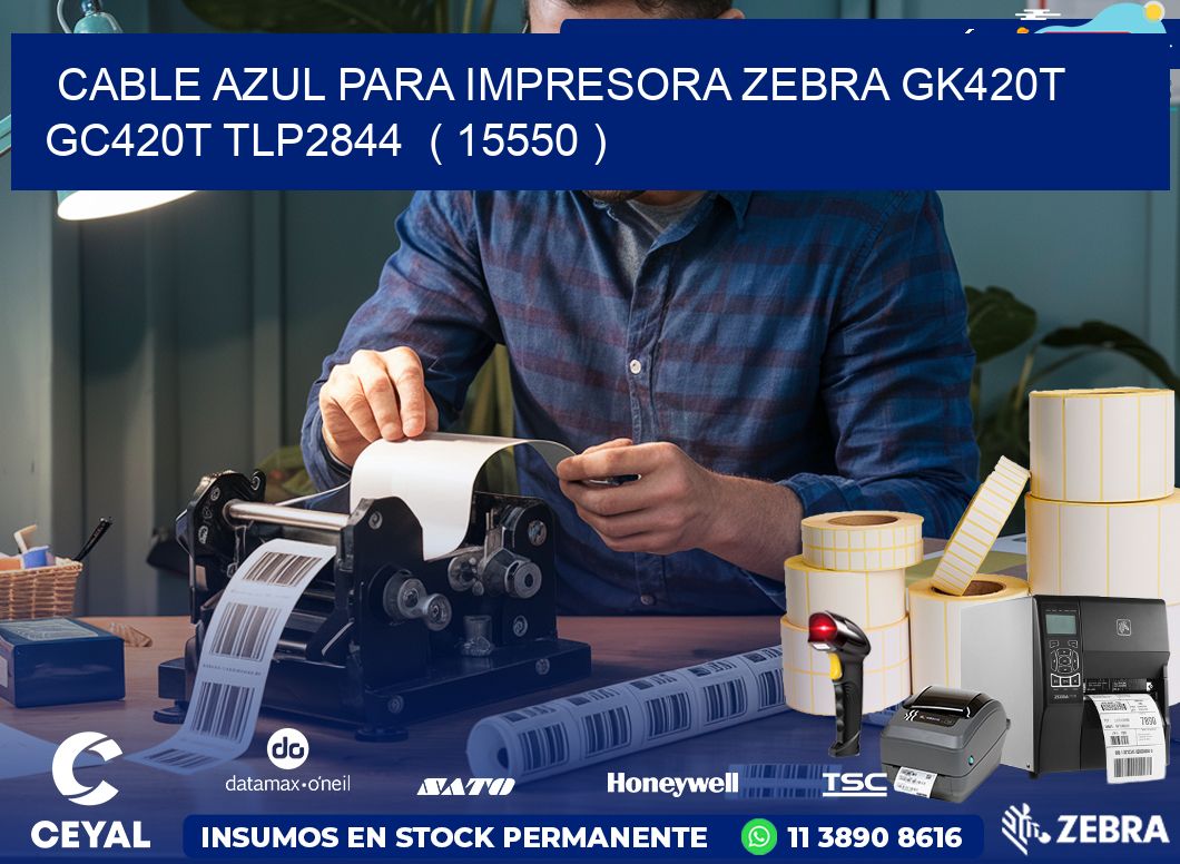 cable azul para impresora zebra GK420T GC420T TLP2844  ( 15550 )