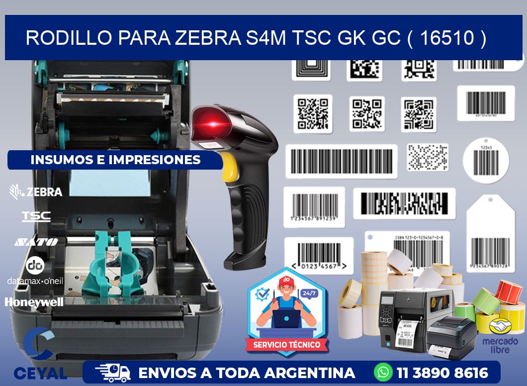 rodillo para zebra S4M TSC GK GC ( 16510 )