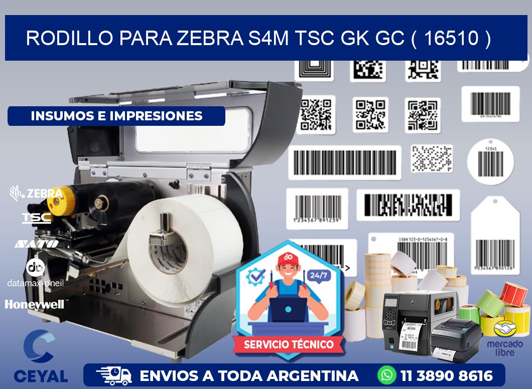 rodillo para zebra S4M TSC GK GC ( 16510 )