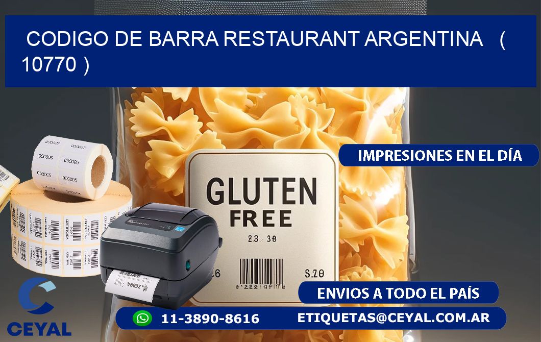 CODIGO DE BARRA RESTAURANT ARGENTINA   ( 10770 )