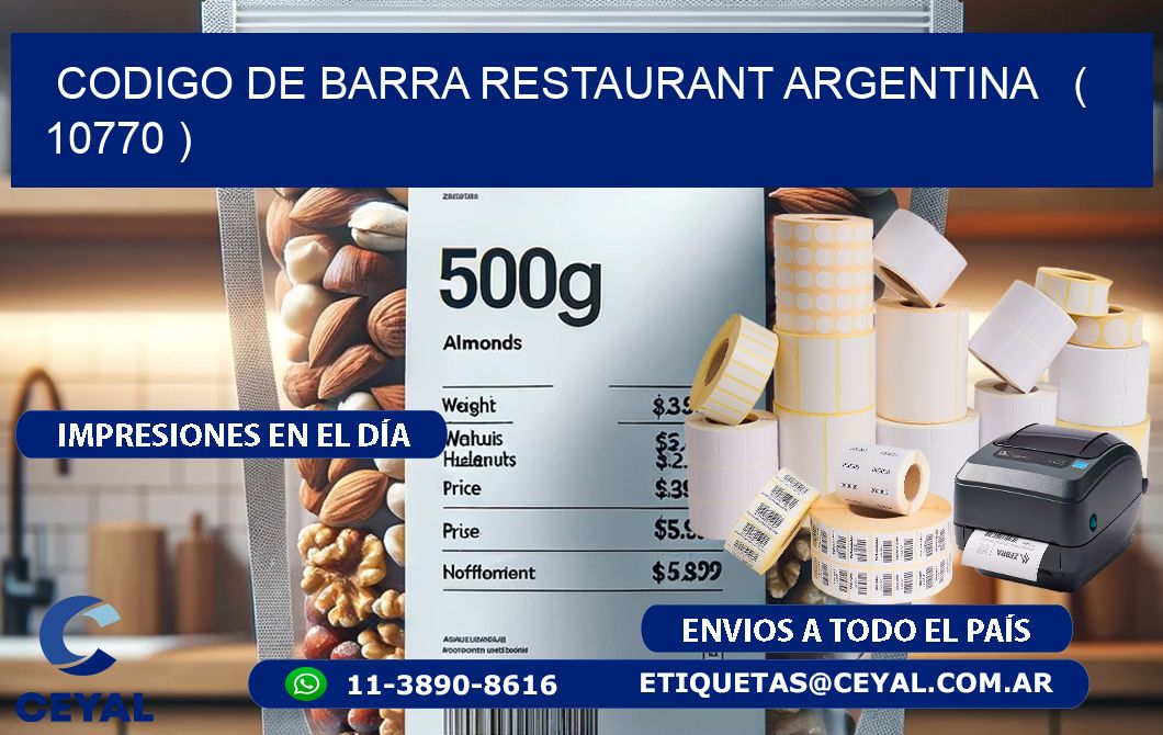 CODIGO DE BARRA RESTAURANT ARGENTINA   ( 10770 )