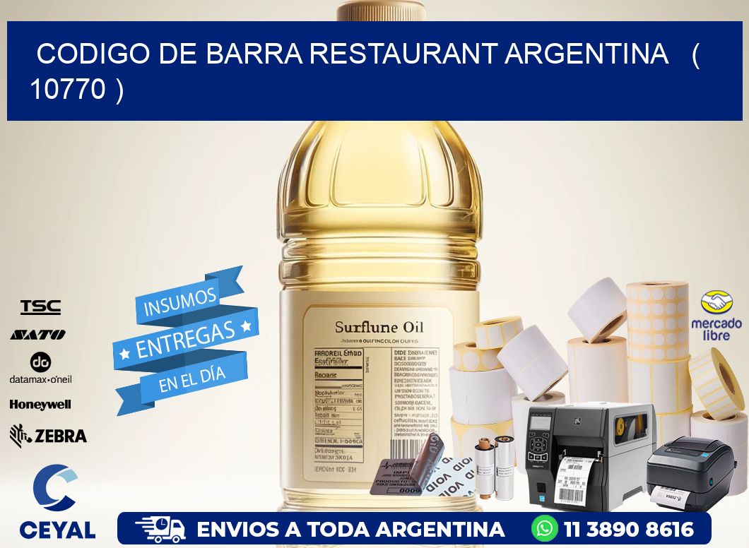 CODIGO DE BARRA RESTAURANT ARGENTINA   ( 10770 )