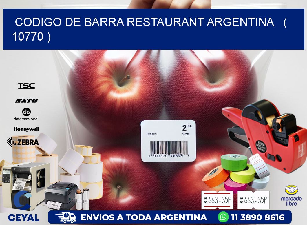 CODIGO DE BARRA RESTAURANT ARGENTINA   ( 10770 )