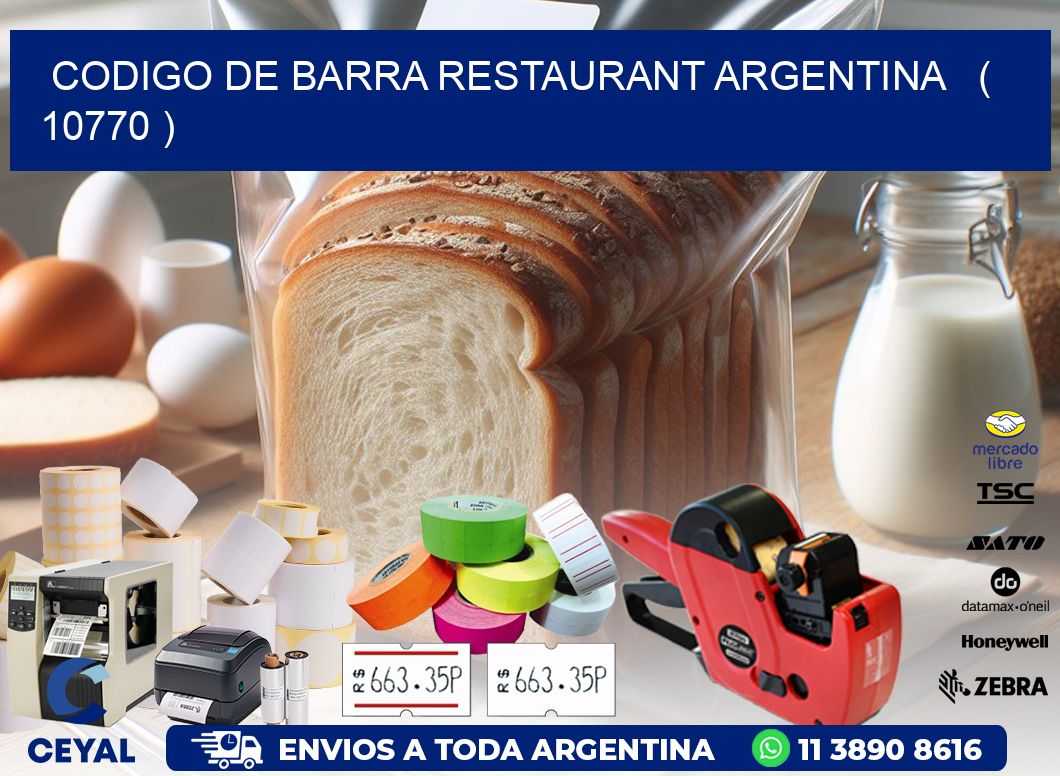 CODIGO DE BARRA RESTAURANT ARGENTINA   ( 10770 )