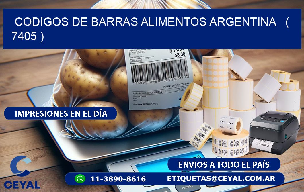 CODIGOS DE BARRAS ALIMENTOS ARGENTINA   ( 7405 )